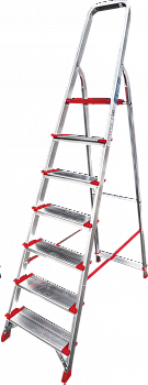 Профессиональная алюминиевая стремянка со ступенями 130 мм NV 3117 артикул 3117107