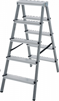 Стремянка двухсторонняя стальная с алюминиевыми ступенями NV1140 артикул 1140205