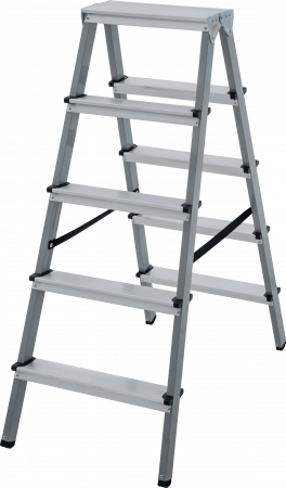 Стремянка двухсторонняя стальная с алюминиевыми ступенями NV1140 артикул 1140205
