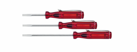 Маленькая отвертка Wiha Шлиц красная с зажимом