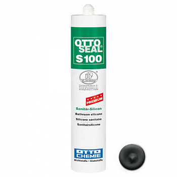 Профессиональный универсальный силиконовый герметик OTTOSEAL S100 PREMIUM С808 (серый асфальт), 300мл