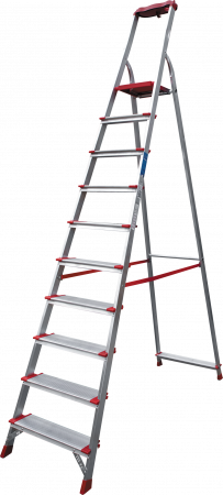 Профессиональная алюминиевая стремянка со ступенями 130 мм и органайзером NV 3118 артикул 3118110