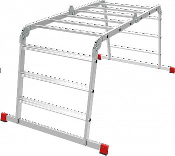 Профессиональная алюминиевая лестница-трансформер с развальцованными ступенями, ширина 800 мм NV3326 артикул 3326403