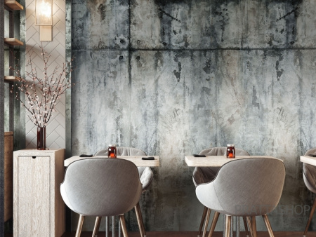 Стены в кофейне в стиле Арт Бетон