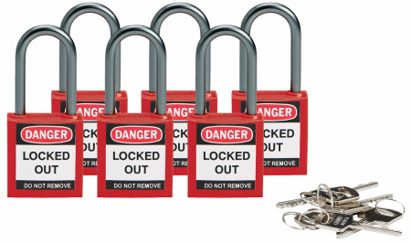 Замки Brady нейлоновые компактные с алюминиевой дужкой