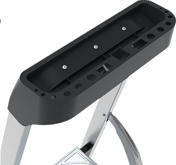 Стремянка стальная с алюминиевыми ступенями и органайзером NV1135 артикул 1135105