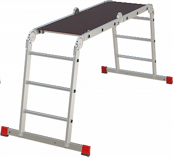 Профессиональная алюминиевая лестница-трансформер с помостом, ширина 500 мм NV3331