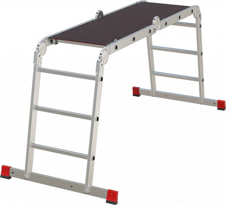 Профессиональная алюминиевая лестница-трансформер с помостом, ширина 500 мм NV3331