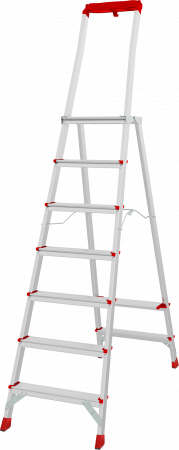 Профессиональная анодированная стремянка с площадкой 350×260 мм и органайзером NV 3135А артикул 3135107A
