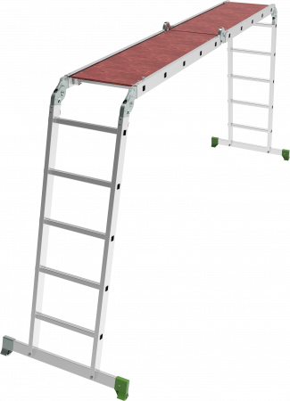 Лестница-трансформер алюминиевая с помостом, ширина 400 мм NV2332 артикул 2332405
