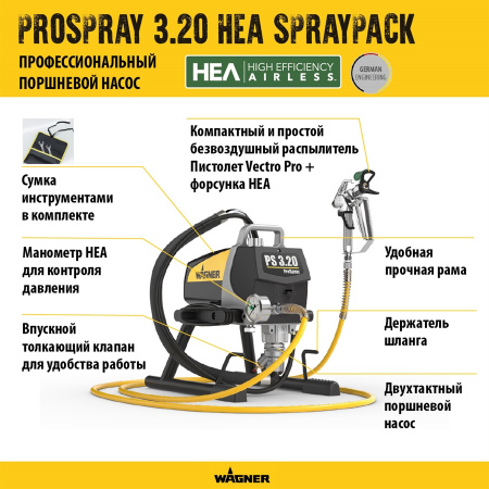Аппарат окрасочный ProSpray 3.20 UNSTOPPABLES  поршневой Wagner