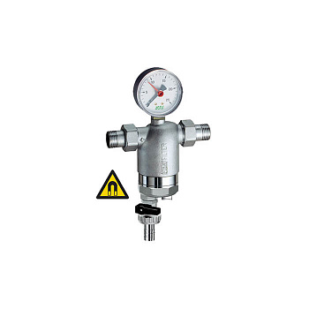 FAR  Фильтр с манометром с магнитными вставками, хромированный НР-НР 3/4" 100мкм  FA 39F4 34100