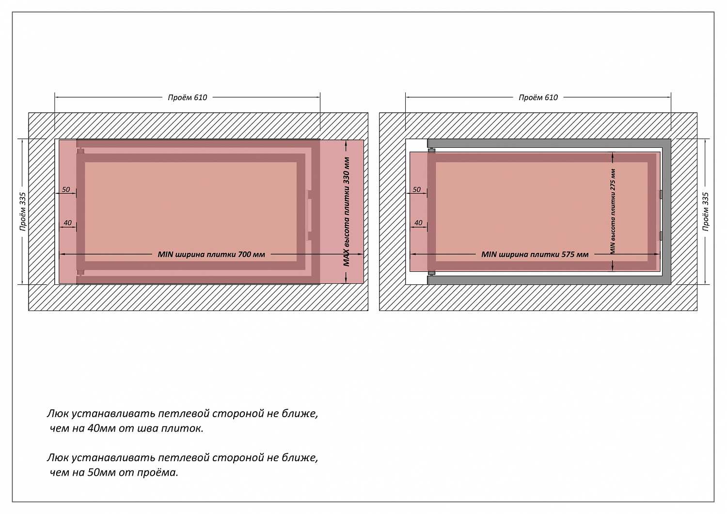 Люк ревизионный / 600х300 мм