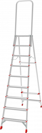 Профессиональная алюминиевая стремянка с площадкой 350×260 мм и дугой безопасности 800 мм NV 3136 артикул 3136109