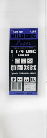 Коронка алмазная 152*450 Hilberg Laser 1 1/4 UNC HD719