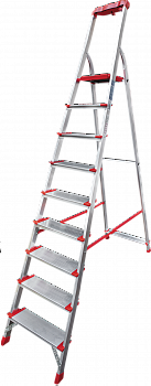 Профессиональная алюминиевая стремянка со ступенями 130 мм и органайзером NV 3118 артикул 3118109