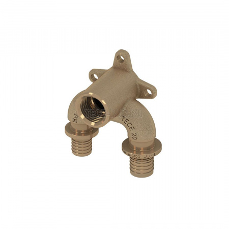 TECE  Тройник угловой редукционный с настенным креплением TECEflex, закругленный, с низким падением давления, бронза/ кремнистая бронза 20 x Rp 1/2" x 16  708607