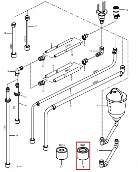 Фильтр DN25-18mesh-SSt всасывающей системы Leopard 35-70 (Suction filter DN25-18mesh-SSt арт. 2323325)