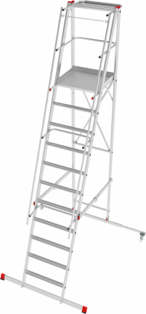 Индустриальная передвижная складная лестница-стремянка с платформой NV 5540 артикул 5540111