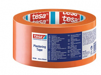 Лента малярная ПВХ оранжевая УФстойкая 2нед 33м:30мм Tesa