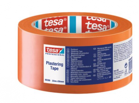 Лента малярная ПВХ оранжевая УФстойкая 2нед 33м:30мм Tesa