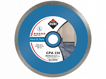 Диск сплошной для резки твёрдых материалов CPA 250 SUPERPRO. RUBI