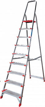 Профессиональная алюминиевая стремянка со ступенями 130 мм и металлическими стяжками NV 3119 артикул 3119109