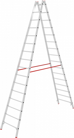 Индустриальная двухсторонняя алюминиевая стремянка с перекладинами NV5123 артикул 5123216