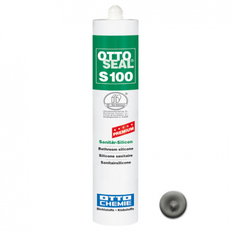 Профессиональный универсальный силиконовый герметик OTTOSEAL S100 PREMIUM С62 (серый агат), 300мл