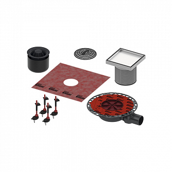 TECE  TECEdrainpoint S Комплект точечного трапа с сифоном DN 50, с основой под плитку  KDP-N50