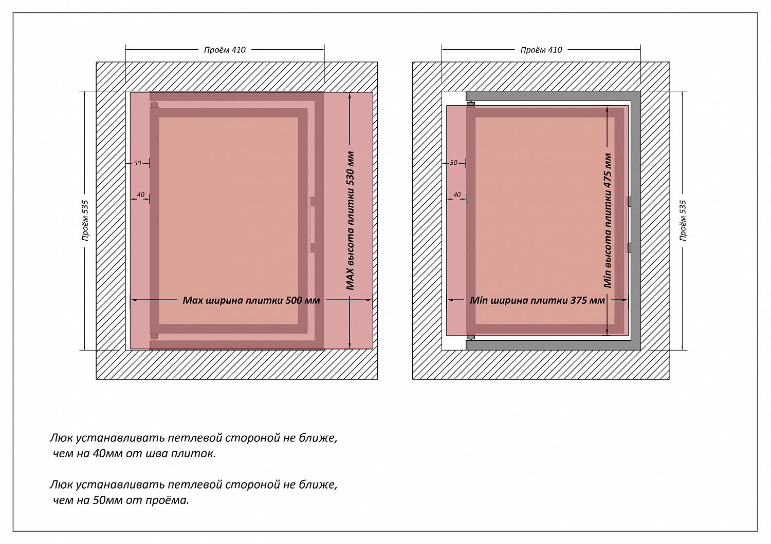 Люк ревизионный /400х500 мм