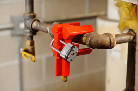 Накладной блокиратор шарового вентиля