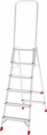 Профессиональная анодированная стремянка с площадкой 350×260 мм и дугой безопасности 800 мм NV 3136А