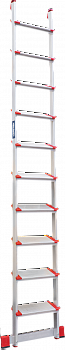 Индустриальная анодированная приставная лестница со ступенями 130 мм NV3217А артикул 3217110A