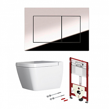 TECE  Комплект с панелью смыва ТЕСЕnow и унитазом TECEone без функции биде панель смыва хром глянцевый  9400012.WC2