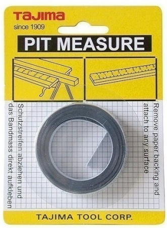 Самоклеящаяся стальная мерная лента TAJIMA Pit Measure 13мм, L=1м PIT10MWL001-1