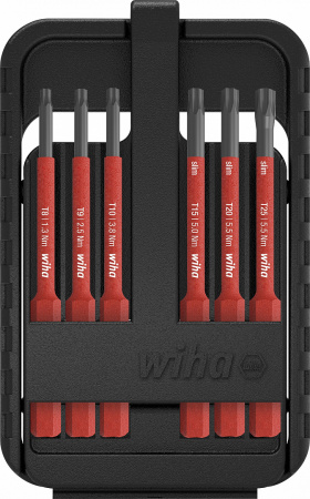 Набор бит Wiha slimBit electric в коробке (6 предметов, TORX T8-T25)
