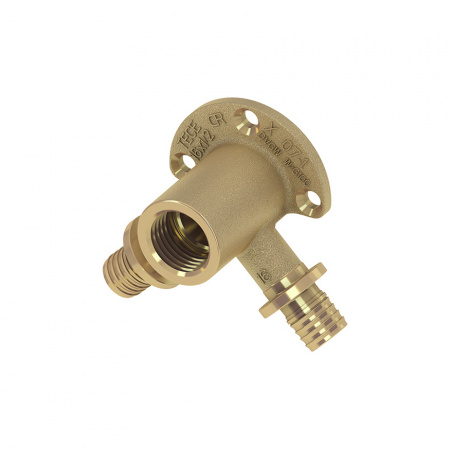 TECE  Тройник угловой с настенным креплением, латунь 16 × 1/2" × 16  768501