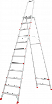 Профессиональная алюминиевая стремянка с площадкой 350×260 мм NV 3130 артикул 3130112
