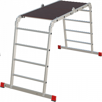 Профессиональная алюминиевая лестница-трансформер с помостом, ширина 650 мм NV3332 артикул 3332234