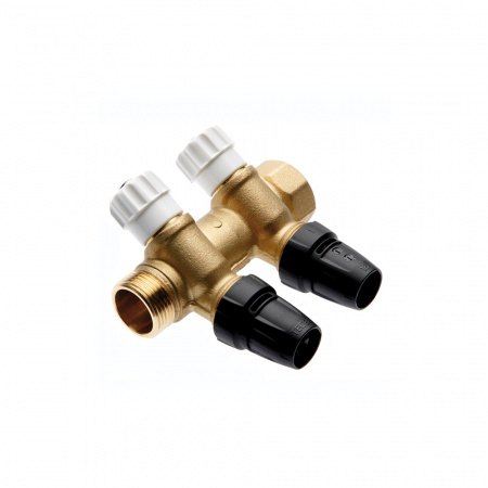 TECE  Коллектор с запорными вентилями, латунь 16 × 2 контура  8730008