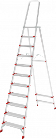 Профессиональная алюминиевая стремянка со ступенями 130 мм и складной площадкой 350×260 мм NV 3137 артикул 3137111