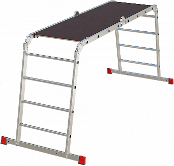 Профессиональная алюминиевая лестница-трансформер с помостом, ширина 650 мм NV3332 артикул 3332404