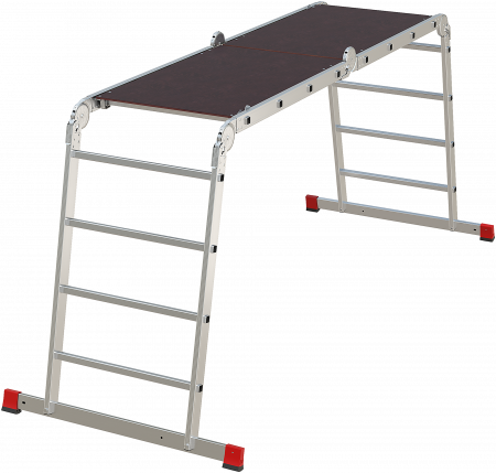 Профессиональная алюминиевая лестница-трансформер с помостом, ширина 650 мм NV3332 артикул 3332404