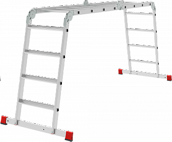 Профессиональная алюминиевая лестница-трансформер с развальцованными ступенями, ширина 500 мм NV3324 артикул 3324404