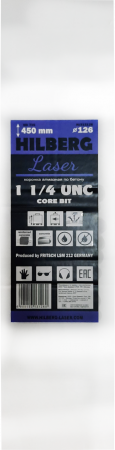 Коронка алмазная 126*450 Hilberg Laser 1 1/4 UNC HD716