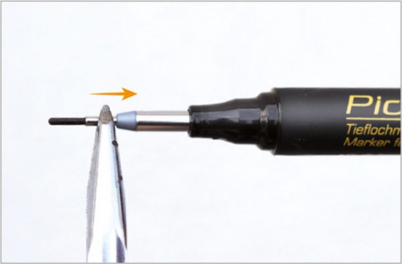 PICA-MARKER 150/40/SB Строительный маркер для глубоких отверстий Pica - Ink (Красный) в блистере