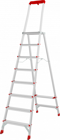 Профессиональная алюминиевая стремянка с площадкой 350×260 мм и органайзером NV 3135 артикул 3135108