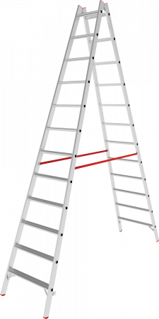 Индустриальная двухсторонняя алюминиевая стремянка с развальцованными ступенями NV5120 артикул 5120212