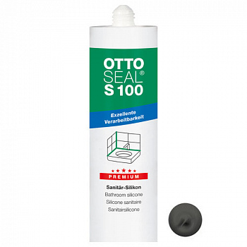Профессиональный универсальный силиконовый герметик OTTOSEAL S100 PREMIUM C8683 (мат. антрацит), 300мл